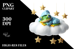 Vibrant Baby Frog Sleeping on the Cloud Product Image 2