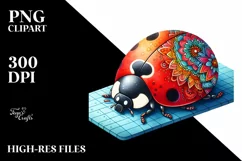 Colorful Ladybug Clipart,Yoga Mattress | Sublimation | Product Image 1
