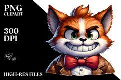 Silly Cat with Bow Tie PNG Product Image 2