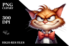 Cartoony Cat with Bow Tie PNG Product Image 2