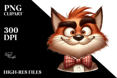 Silly Cat with Bow Tie PNG Product Image 2