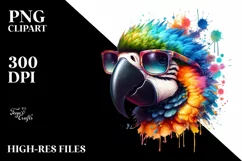 Colorful Macaw Summer Sunglasses Clipart Product Image 3