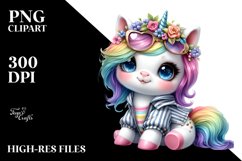 Baby Unicorn Sublimation Clipart Product Image 1