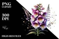 Shiny Foxglove Watercolor Sticker Clipart Product Image 1