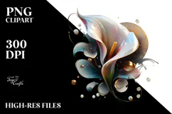 Glossy Calla Lily Watercolor Splash PNG Product Image 2