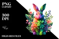 Vibrant Watercolor Rabbit Abstract, 20 oz Tumbler Product Image 2