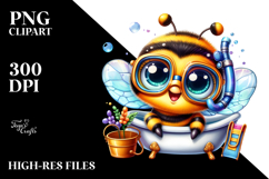 Vibrant Cute Bee with Snorkel Set PNG Product Image 2