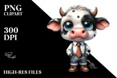 Baby Cow Tie Expressive | Sublimation | Clipart Product Image 2