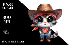 Cat with Hat, Bandana, and Boots PNG Product Image 2
