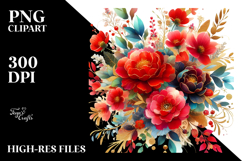 Abstract Watercolor Colorful Flower, Transparent PNG Product Image 2