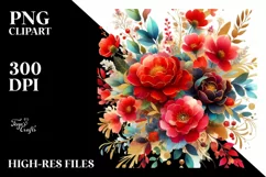 Abstract Watercolor Colorful Flower, Transparent PNG Product Image 1