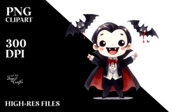 Funny Halloween Vampire Clipart, Transparent PNG Product Image 2