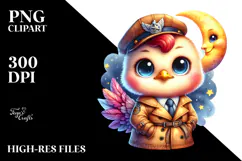 Smiling Baby Rooster Detective PNG Product Image 2