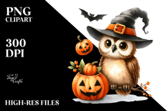 cute Baby Owl Halloween Clipart PNG Product Image 2