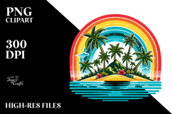 Retro Tropical Island Rainbow, 20 oz Tumbler Product Image 2