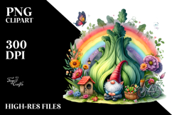 Colorful Gnome House | Rainbow Butterfly Bike Illustration | Product Image 2