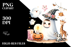 Cute Baby Ghost with Animal Print, Transparent PNG Product Image 2