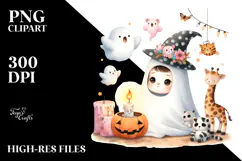 Cute Baby Ghost with Animal Print, Transparent PNG Product Image 2
