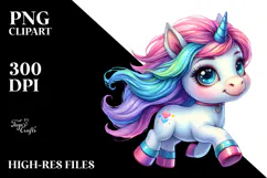 Cute Unicorn Running in Style PNG Product Image 2