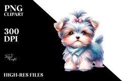 enthusiastic baby Yorkipoo, White Background PNG Product Image 3