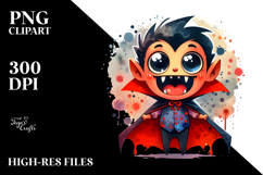 Happy Vampire with Tiny Cape PNG Product Image 2