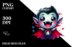 Happy Vampire with Tiny Cape PNG Product Image 2