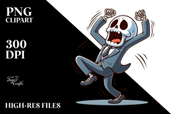 Silly Cartoon Skeletton, Vibrant PNG Product Image 2