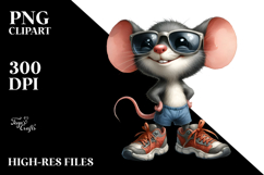 Watercolor Mouse | Big Eyes | Sunglasses | Sports Shoes Product Image 2