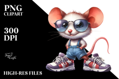 Watercolor Mouse | Big Eyes | Sunglasses | Sports Shoes Product Image 2