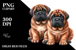 Watercolor Funny Bullmastiff Clipart Product Image 2