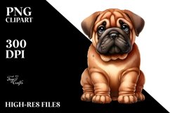 Watercolor Funny Bullmastiff Clipart Product Image 3