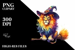 Colorful Lion Halloween Sublimation Clipart Product Image 3