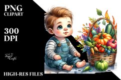 Quirky Baby with Autumn Vegetables | Clipart Product Image 3