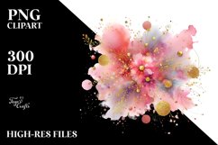 Colorful Golden Foil Watercolor Particles | Clipart Product Image 3