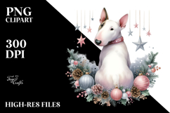 Bull Terrier with Christmas Decorations, Transparent PNG Product Image 2