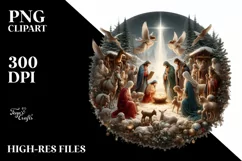Simple Retro Christmas Nativity Scene PNG Product Image 2