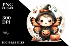 Cute Baby Butterfly Halloween PNG Product Image 1