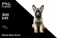 Cute Christmas Malinois, Transparent PNG Product Image 1
