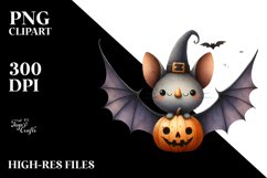 Wimsical Bat Halloween Clipart Product Image 3