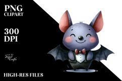 Wimsical Bat Halloween Clipart Product Image 1