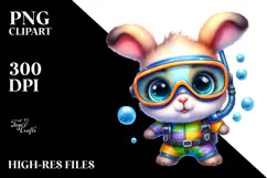 Vibrant Goofy Baby Rabbit, PNG Product Image 2