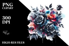 dWatercolor Black Roses | Vibrant Abstract Painting | Product Image 1