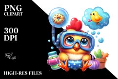 Colorful Baby Rooster Dreaming of Snacks PNG Product Image 2
