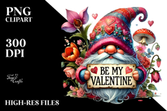Detailed Gnome Holding Valentine Sign PNG Product Image 2