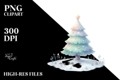Colorful Watercolor Christmas Tree, Transparent PNG Product Image 2