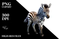 Baby Zebra with Big Eyes, PNG Product Image 2