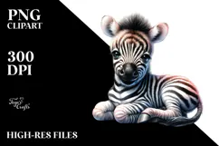 Baby Zebra with Big Eyes, PNG Product Image 2