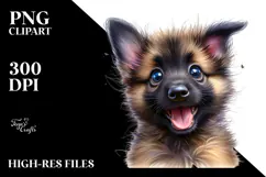 Happy Cartoon Malinois, High-Quality PNG Product Image 2