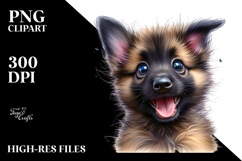 Happy Cartoon Malinois, High-Quality PNG Product Image 1