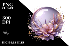 Abstract Lavender with Golden Insertions, Transparent PNG Product Image 2